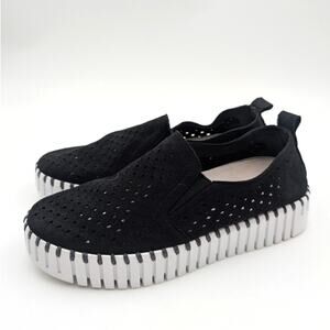 Ilse Jacobsen Hornbæk Tulip Women's Platform Slip-On Shoes Black Size US7 EU37